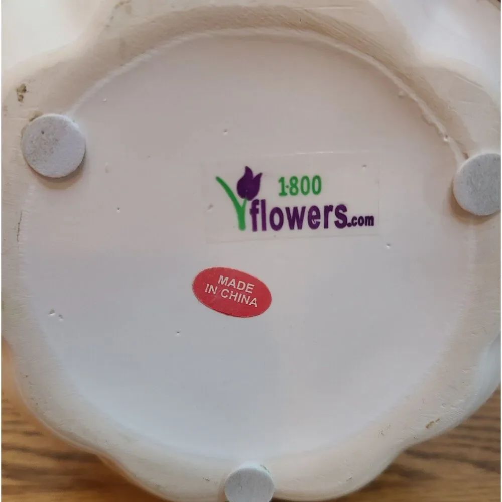 White Ceramic Harvest Pumpkin Container With Lid From 1-800-Flowers Arrangement